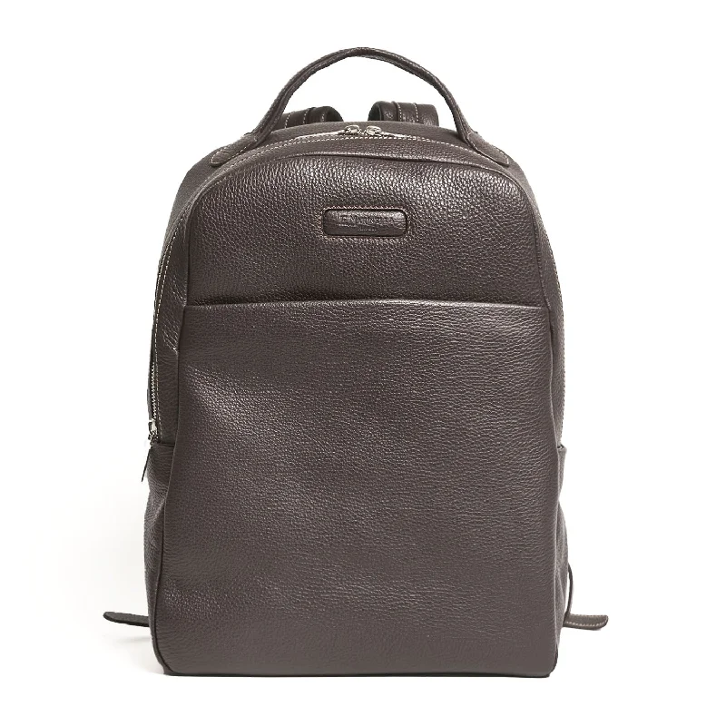 BACKPACK IN DARK BROWN LEATHER