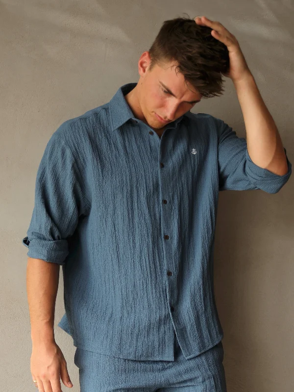 Salvatore Long Sleeve Shirt - Blue