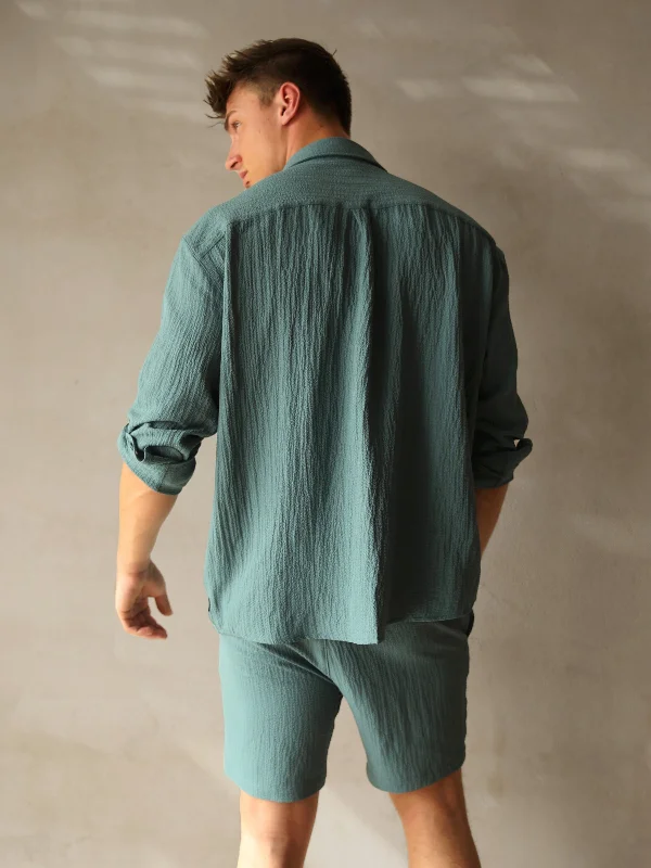 Salvatore Long Sleeve Shirt - Teal