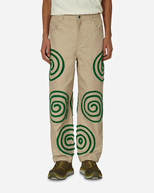 Swirls Twill Pants Khaki