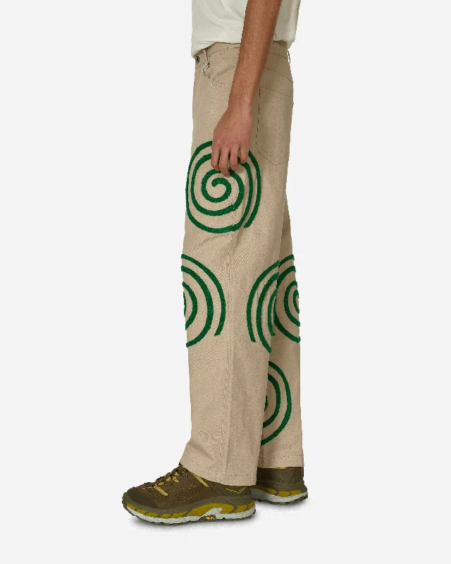 Swirls Twill Pants Khaki