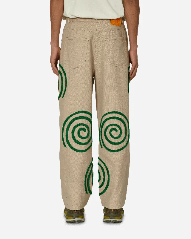 Swirls Twill Pants Khaki