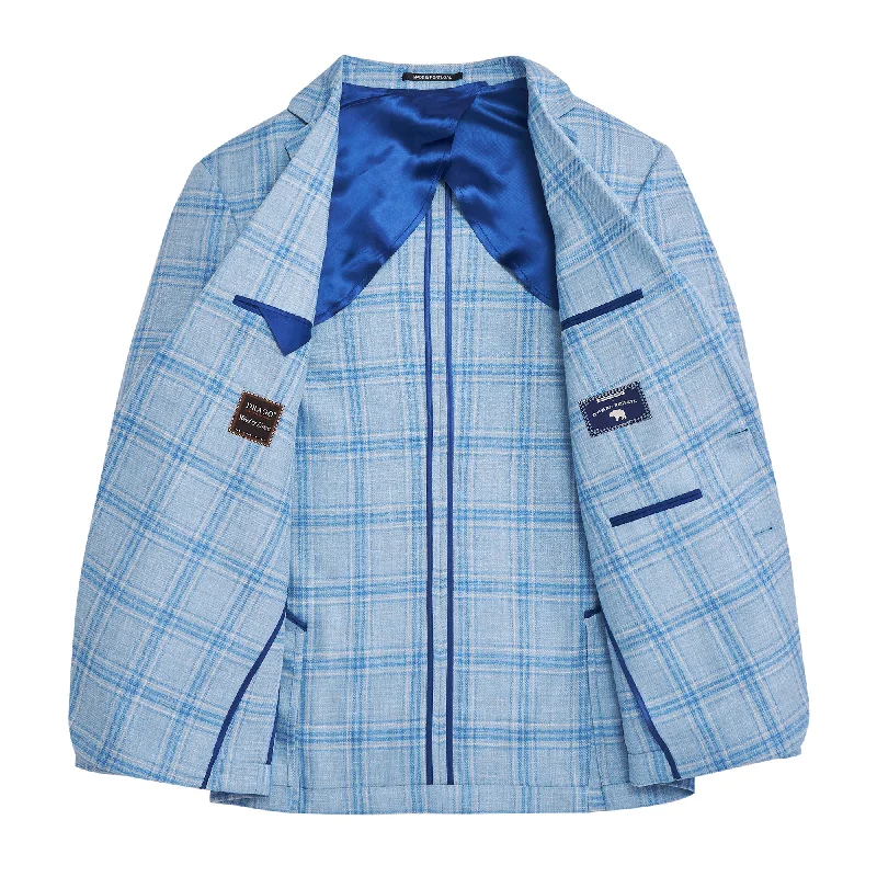 Drago Delicate Blue Plaid Sport Coat