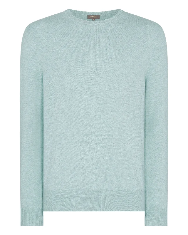 Men's Oxford Round Neck Cashmere Jumper Oasis Green