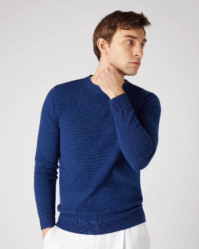 Men's Shoreditch Round Neck Cashmere Jumper French Blue