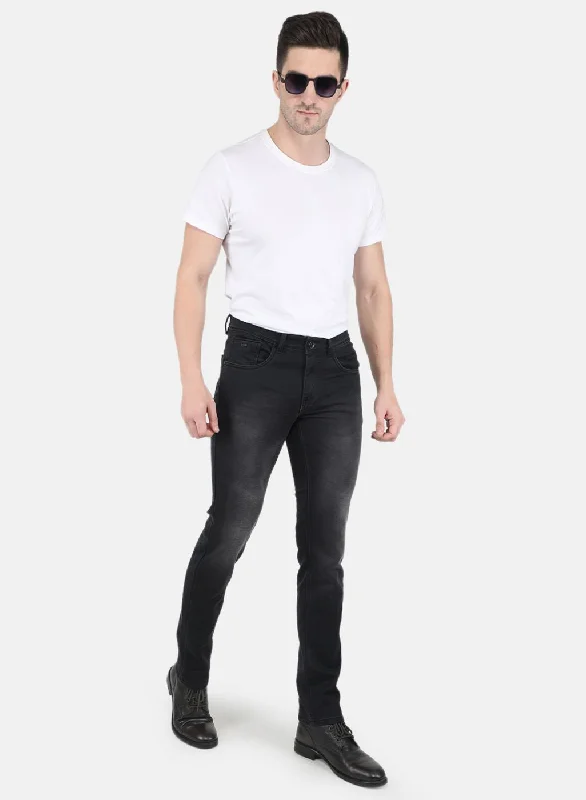 Men Black Narrow Fit Denim