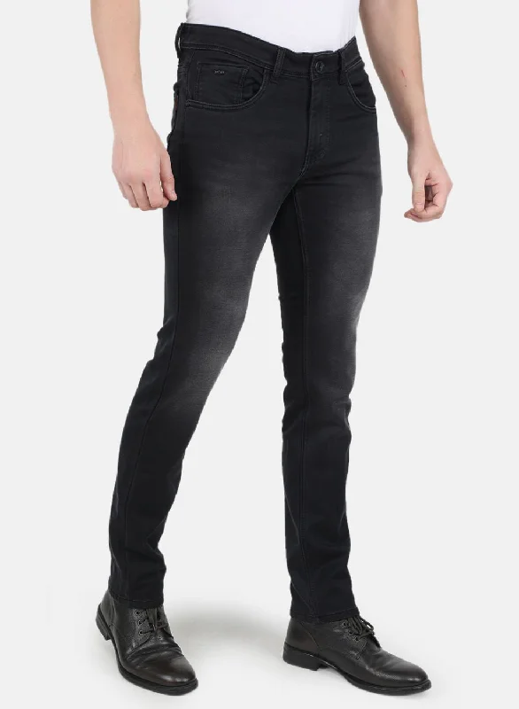 Men Black Narrow Fit Denim