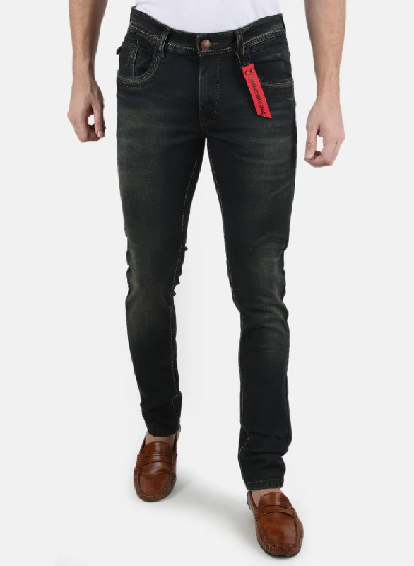 Men Green Skinny Fit Denim