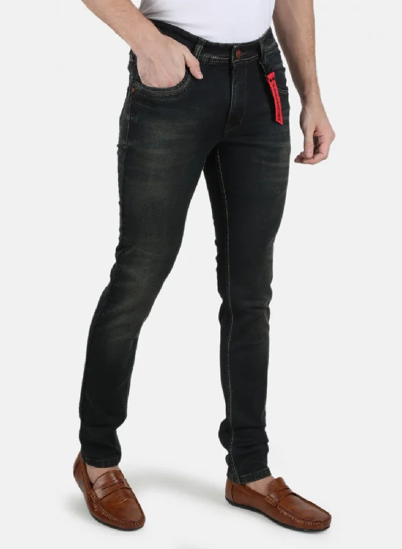 Men Green Skinny Fit Denim