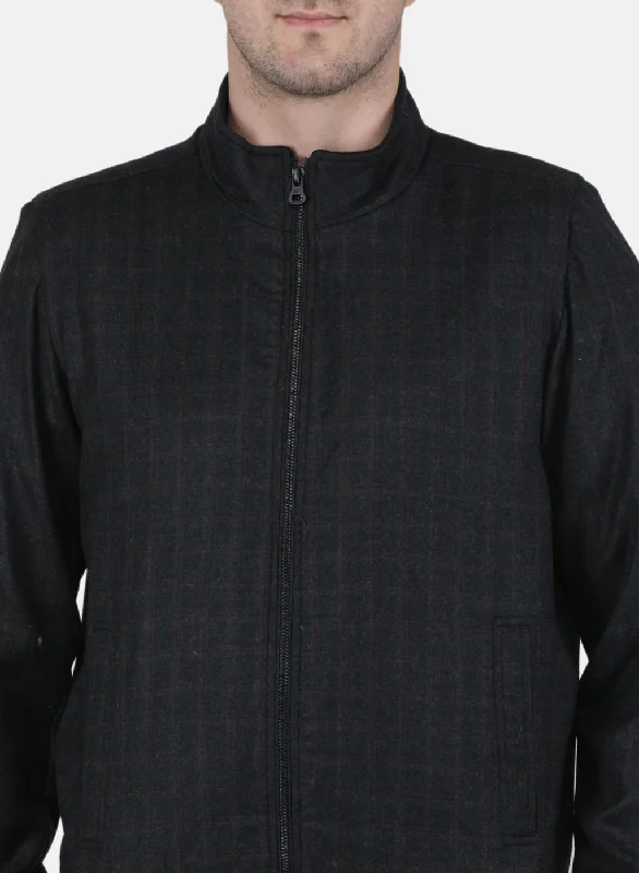 Men Grey Check Coat