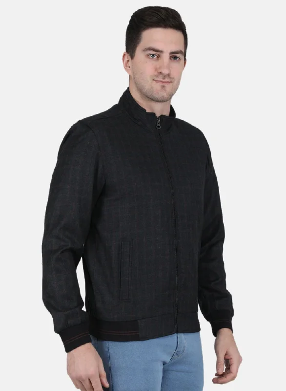 Men Grey Check Coat