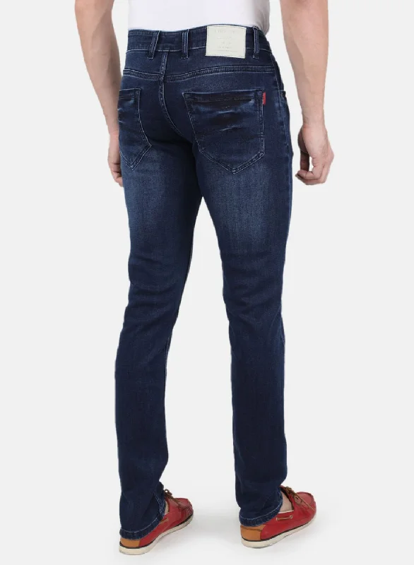 Men Navy Blue Skinny Fit Denim