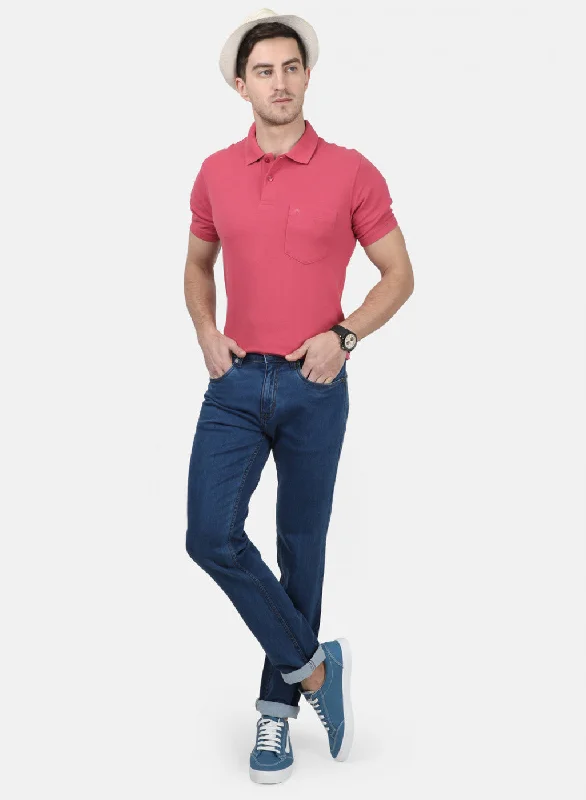 Mens NAvy Blue Plain Denims