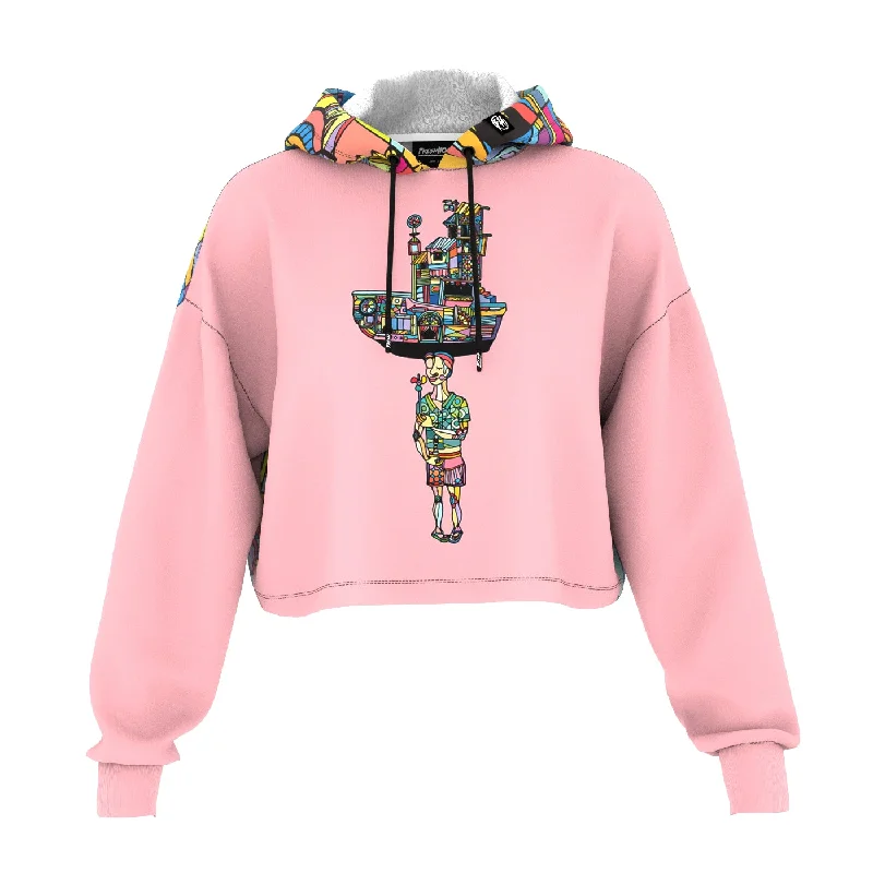 Olindo Pink Cropped Hoodie