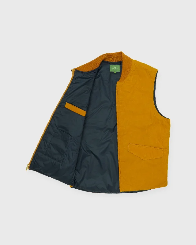 Cashpad Zip Vest in Scotch Dry Waxed Poplin