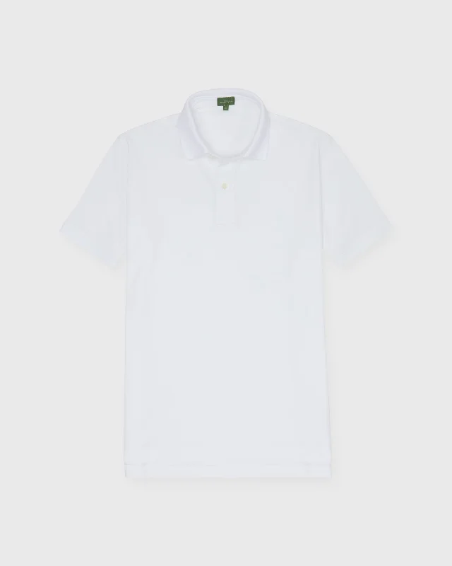 Court Polo in White Pima Pique