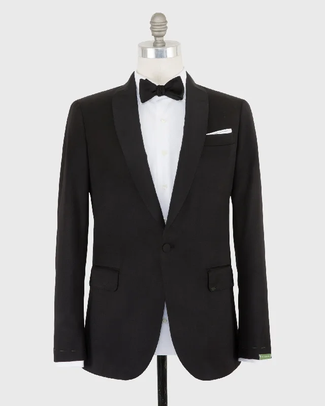 Virgil No. 3 Shawl Collar Tuxedo in Black Wool with Silk Grosgrain Trim