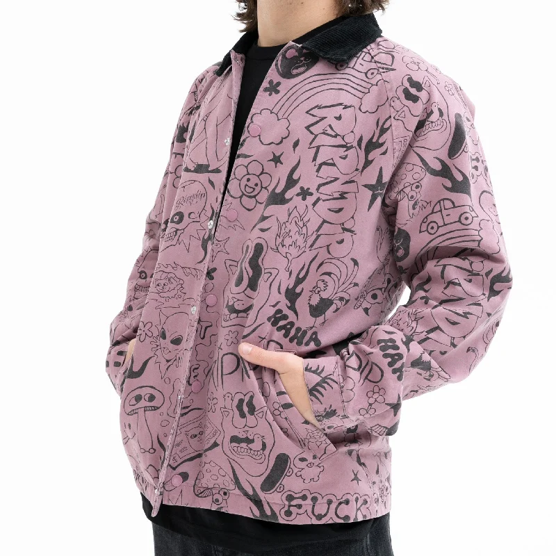 We Don't Care Coaches Jacket (Mauve)