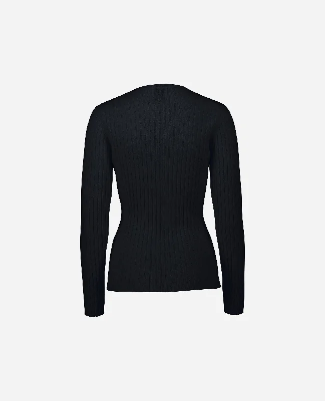 Rundhals Pullover aus Cashmere in Navy