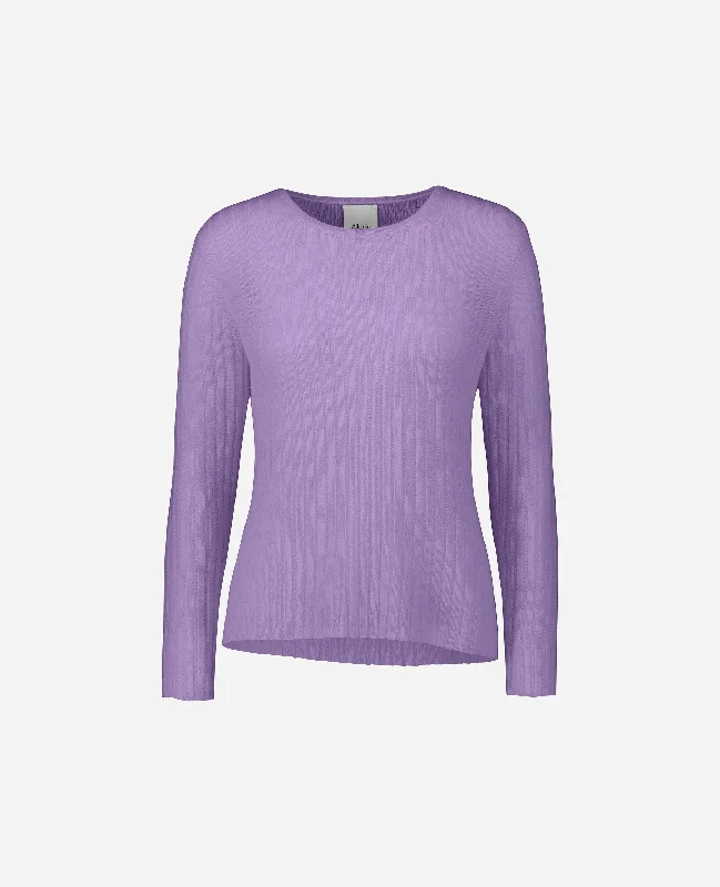 Rundhals Pullover aus Cashmere in Lila