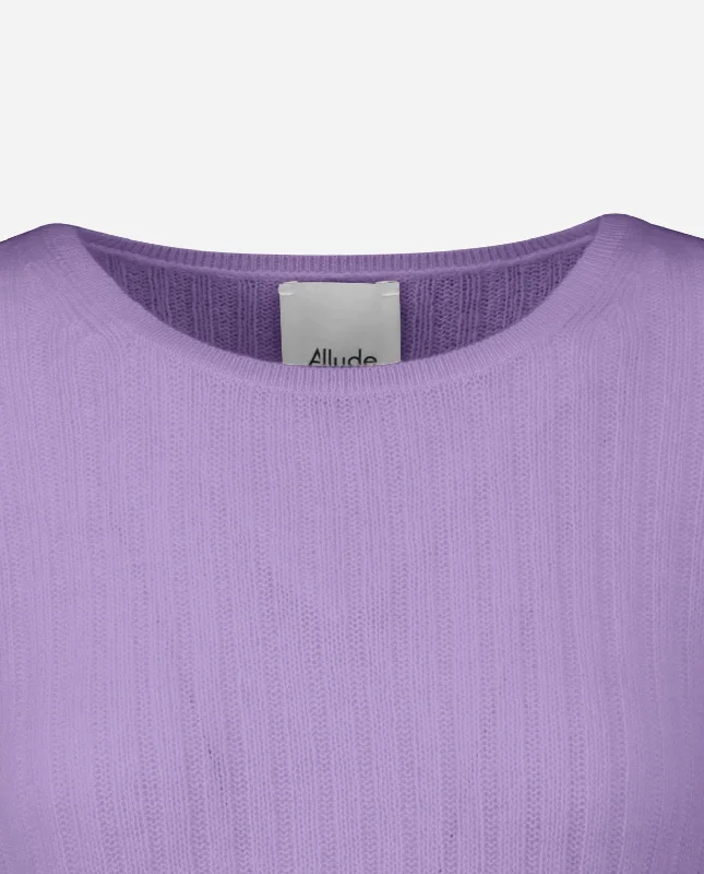 Rundhals Pullover aus Cashmere in Lila