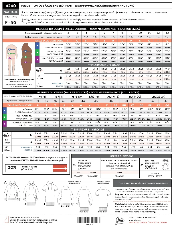 PDF Pattern / F-GG (kids 2 to adults 2X)