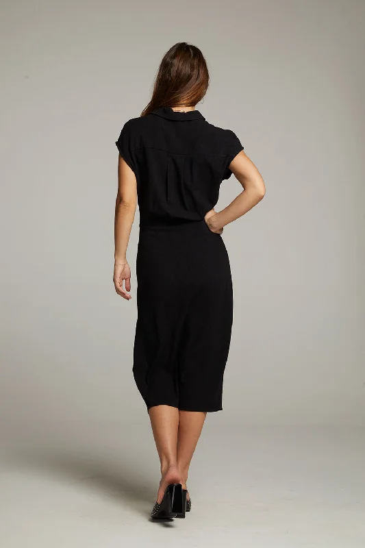 Atlantic True Black Midi Dress