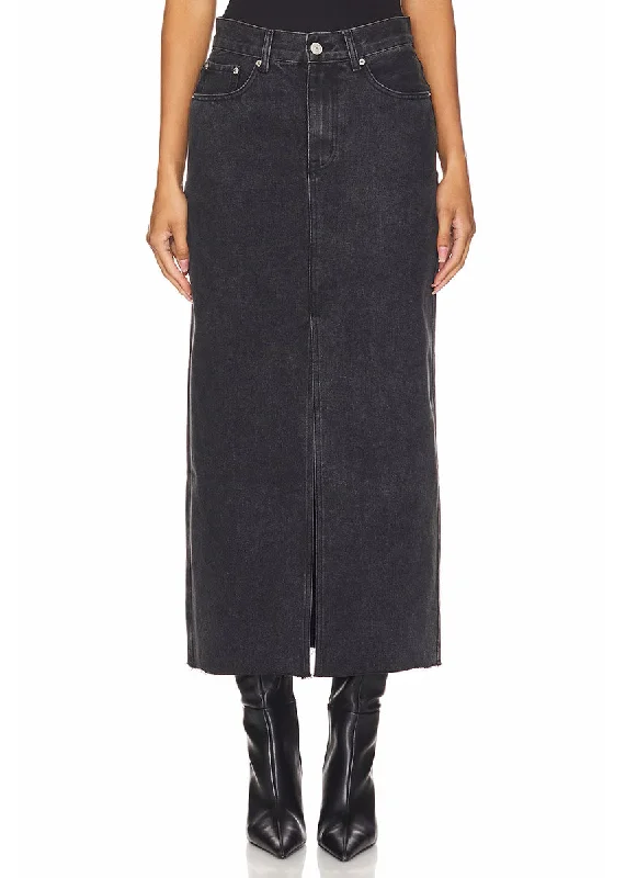 Avani Denim Skirt - Washed Black