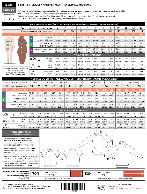 PDF Pattern / F-GG (kids 2 to adults 2X)