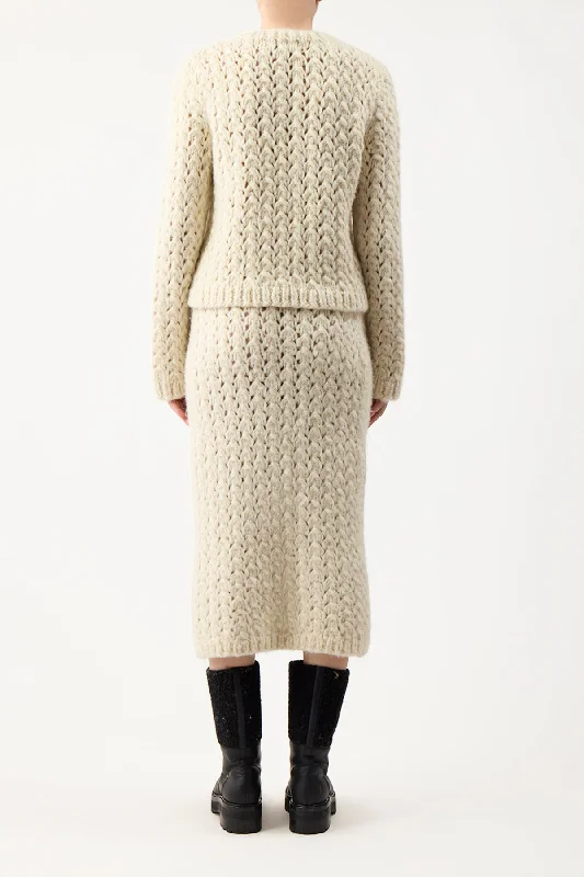 Collin Knit Skirt in Ivory Welfat Cashmere