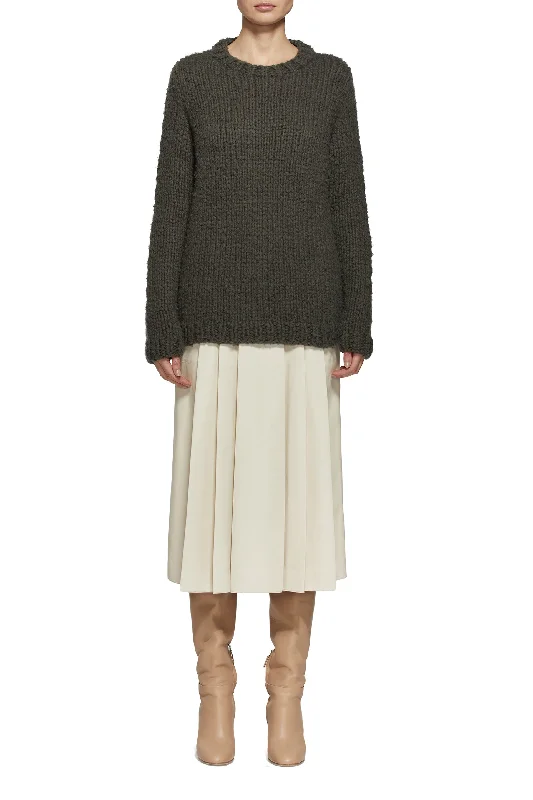 Lawrence Knit Sweater in Olive Welfat Cashmere