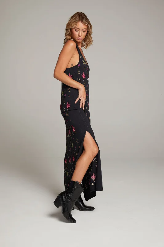 Manatee Night Palm Maxi Dress