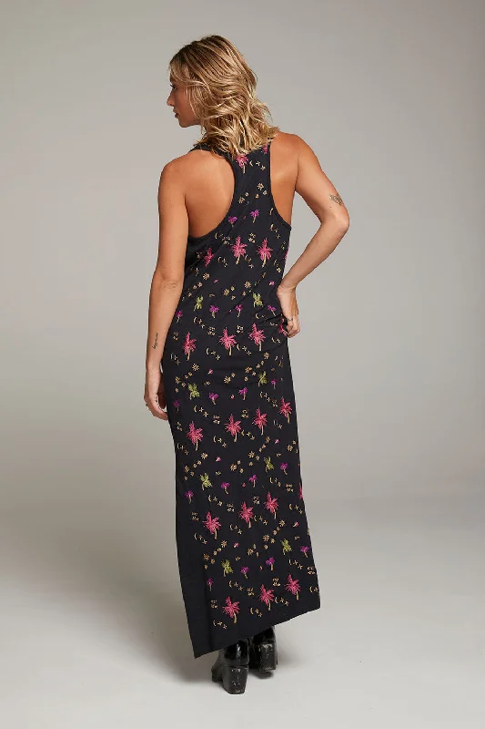 Manatee Night Palm Maxi Dress