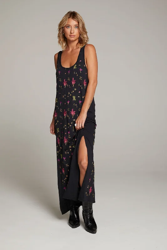 Manatee Night Palm Maxi Dress