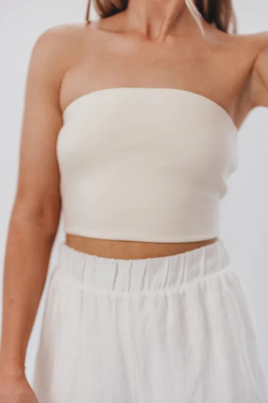 Bianca Butter Modal Tube Top from P. CILL in Eggshell