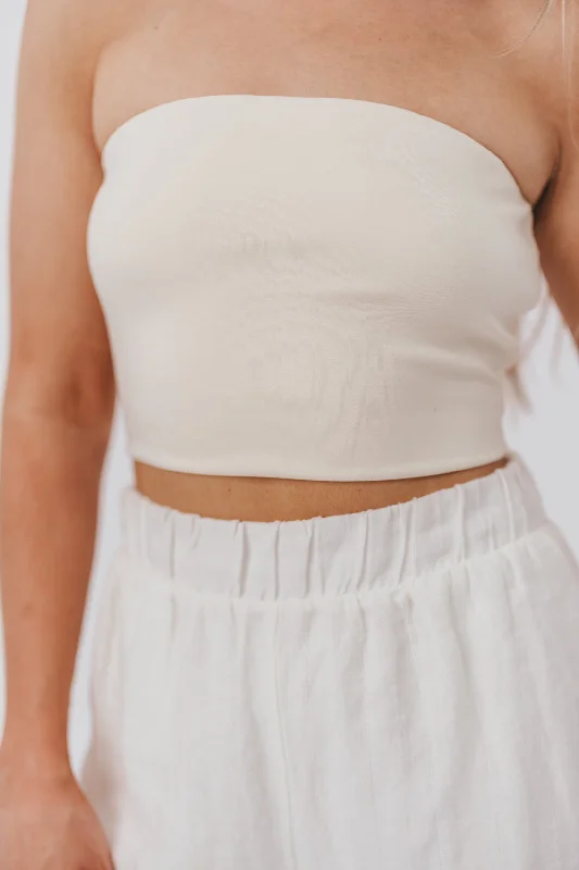 Bianca Butter Modal Tube Top from P. CILL in Eggshell