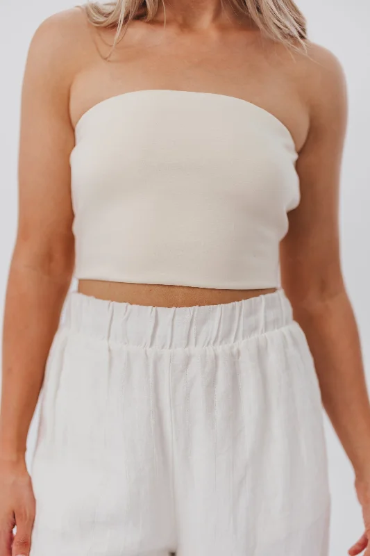 Bianca Butter Modal Tube Top from P. CILL in Eggshell