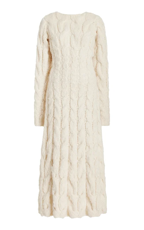 Poppy Knit Dress in Ivory Welfat Cashmere