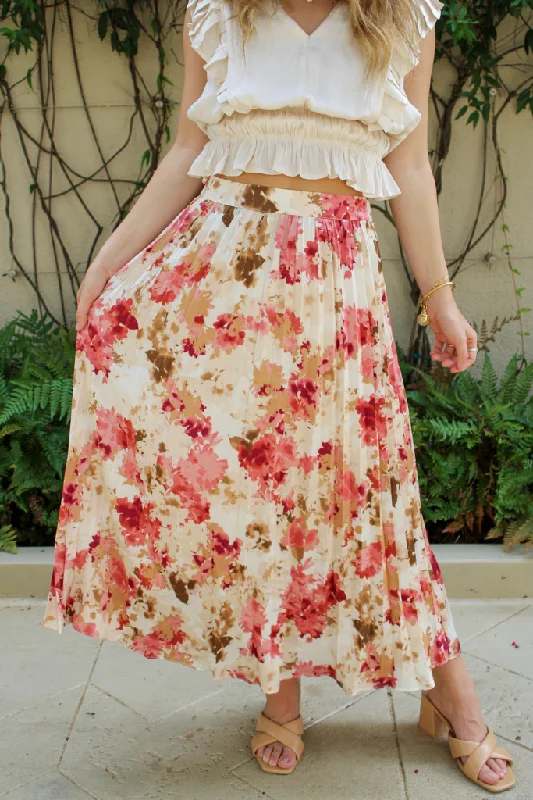 Strawberry Wine Midi Skirt