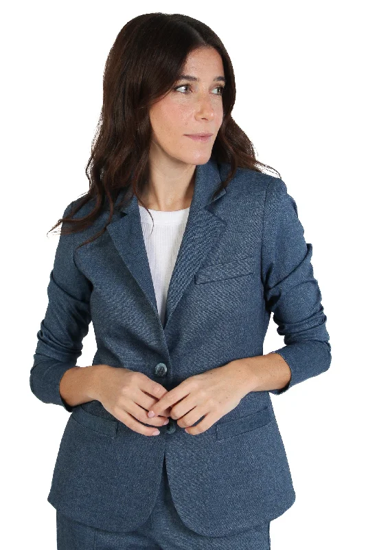 Light Denim Riri Ponte Fitted Blazer