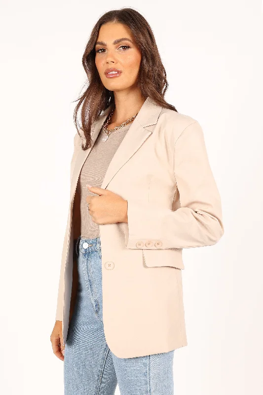 Myla Single Button Blazer - Cream