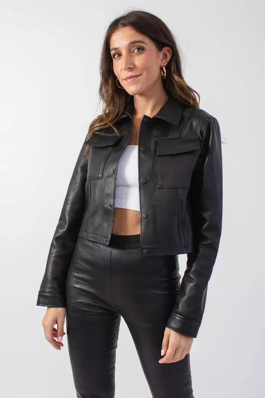 Thursdays X Namesake Crop Leather Jacket