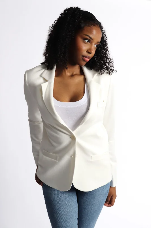 Ivory Riri Ponte Fitted Blazer