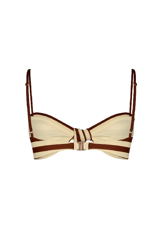 Healing Tools Bikini Top in Ecru & Marsala