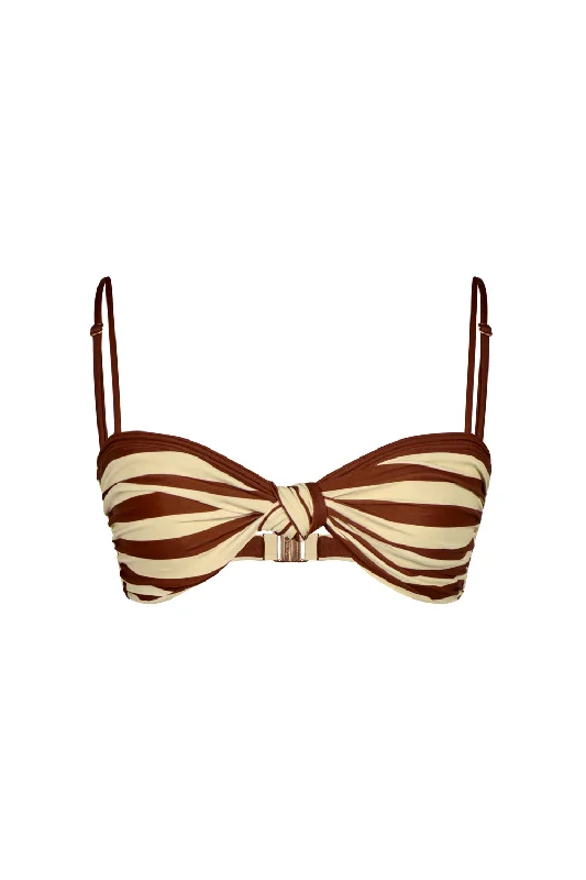 Healing Tools Bikini Top in Ecru & Marsala