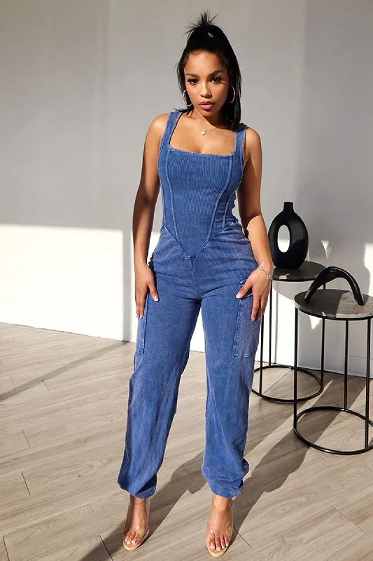 Kacy Mineral Washed Tank Jumpsuit