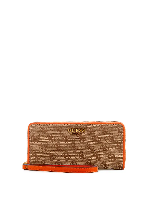 Brown Orange Aviana Large Wallet